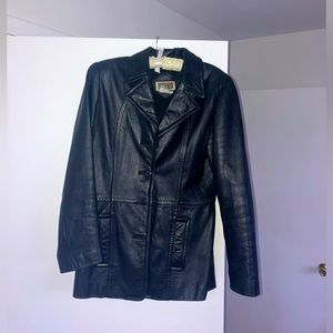Black genuine leather jacket